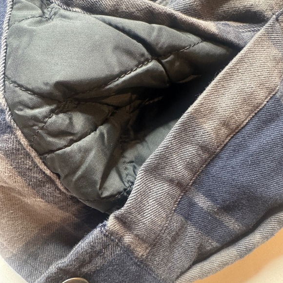 Carhartt Relaxed Fit Sherpa Lined Flannel Shirt Jacket Blue Plaid Med - Picture 10 of 10